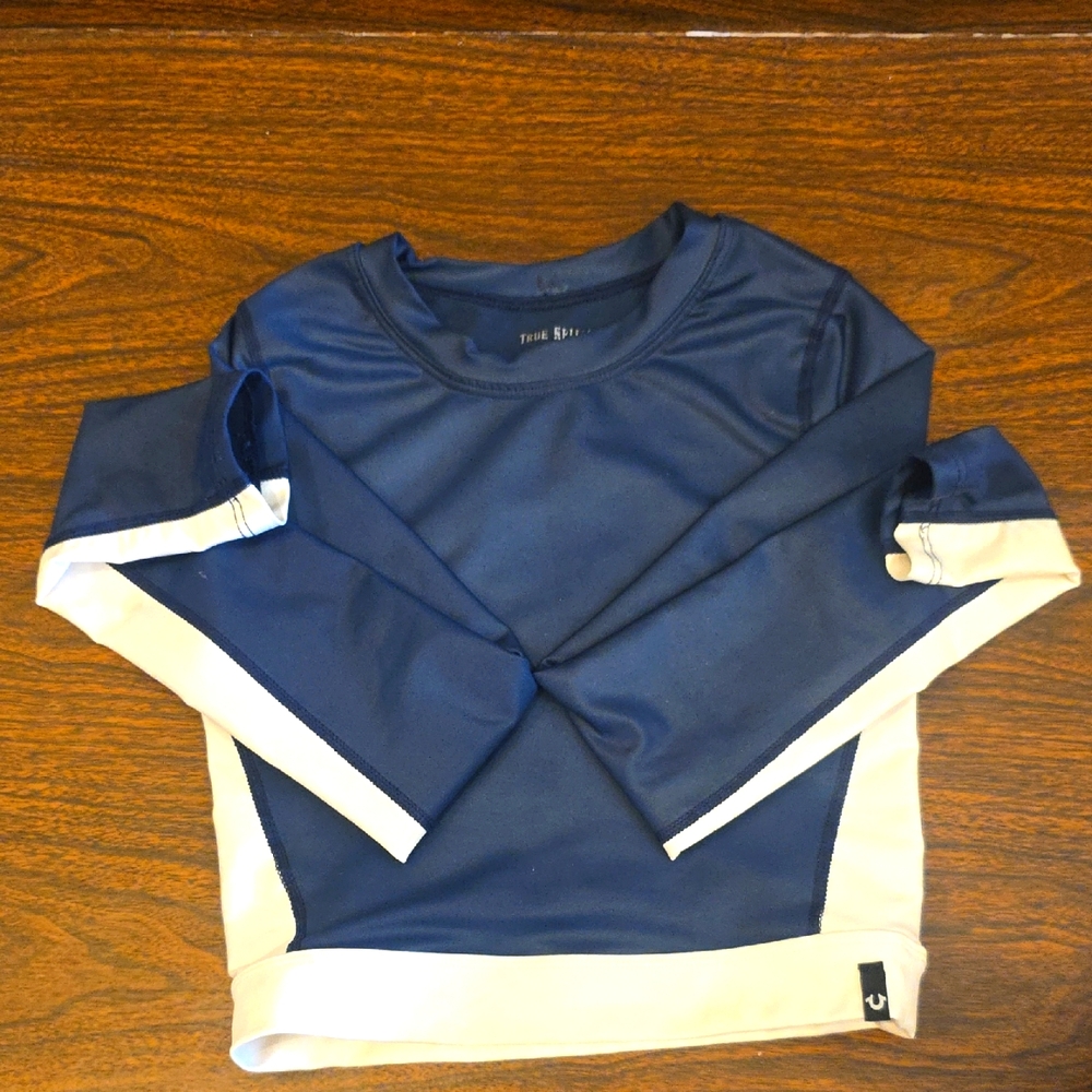 Navy and white crop top